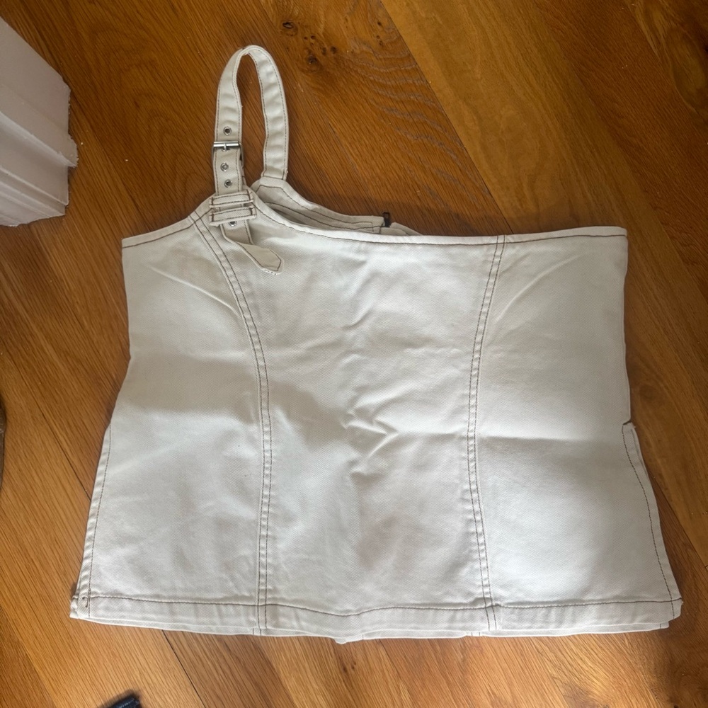 Nasty Gal Cream Corset Top